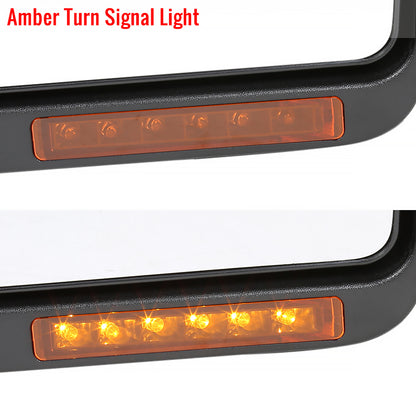 2007-2014 Ford F-150 Chrome Power Adjustable & Heated Side Mirror w/ LED Amber Turn Signal & Puddle Light - Passenger Side Only