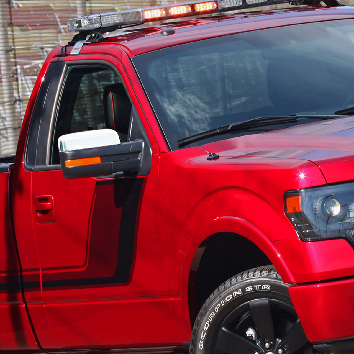 2007-2014 Ford F-150 Chrome Power Adjustable & Heated Side Mirror w/ LED Amber Turn Signal & Puddle Light - Passenger Side Only