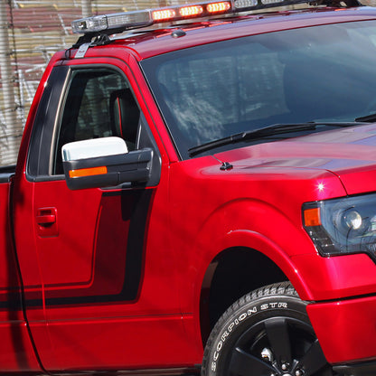 2007-2014 Ford F-150 Chrome Power Adjustable & Heated Side Mirror w/ LED Amber Turn Signal & Puddle Light - Passenger Side Only