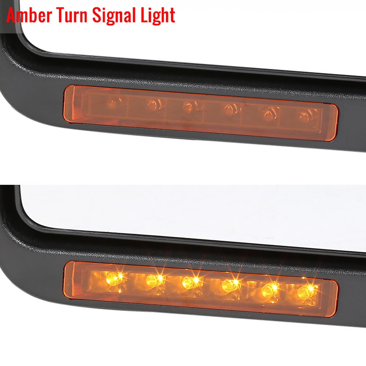 2007-2014 Ford F-150 Black Power Adjustable & Heated Side Mirror w/ LED Amber Turn Signal & Puddle Light - Driver Side Only