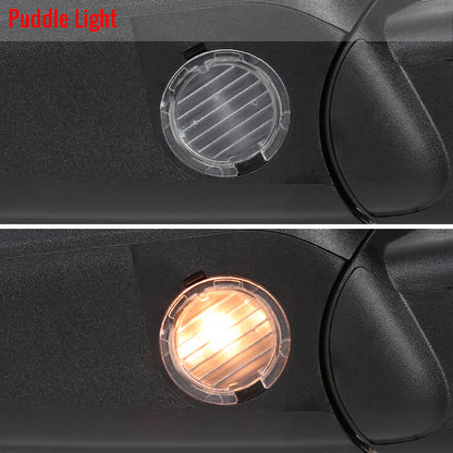 2007-2014 Ford F-150 Black Power Adjustable & Heated Side Mirror w/ LED Amber Turn Signal & Puddle Light - Driver Side Only