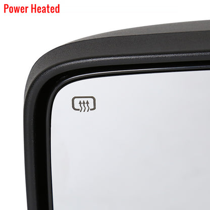 2007-2014 Ford F-150 Black Power Adjustable & Heated Side Mirror w/ LED Amber Turn Signal & Puddle Light - Driver Side Only