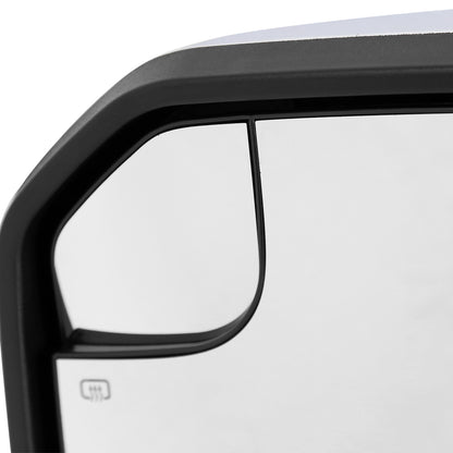 2015-2020 Ford F-150 Chrome Power Adjustable & Heated Side Mirror w/ LED Turn Signal Light - Driver Side Only