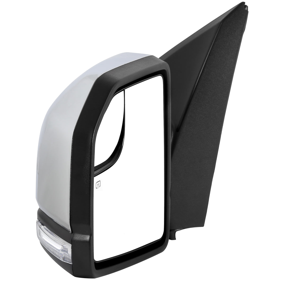 2015-2020 Ford F-150 Chrome Power Adjustable & Heated Side Mirror w/ LED Turn Signal Light - Driver Side Only