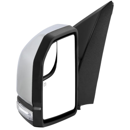 2015-2020 Ford F-150 Chrome Power Adjustable & Heated Side Mirror w/ LED Turn Signal Light - Driver Side Only