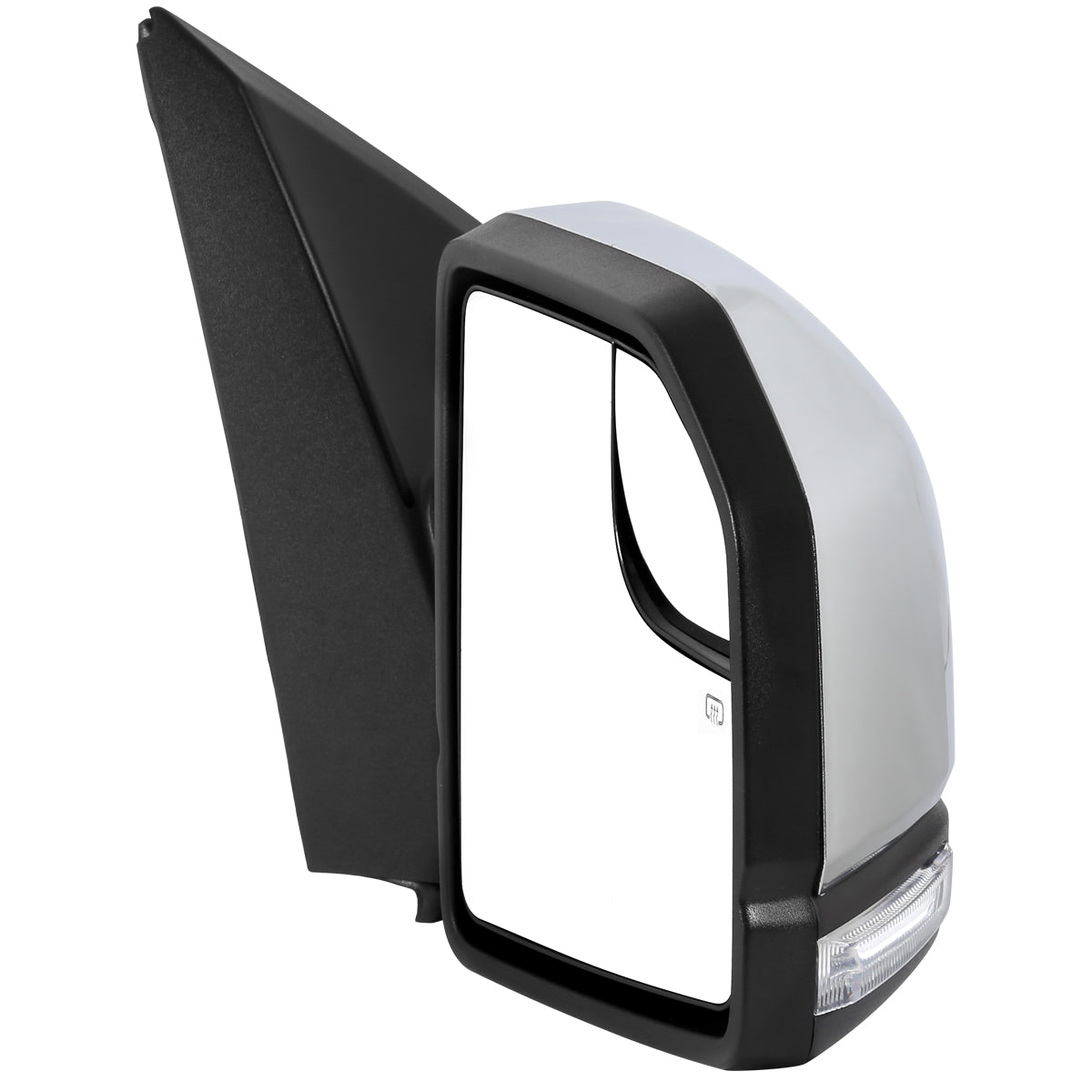 2015-2020 Ford F-150 Chrome Power Adjustable & Heated Side Mirror w/ LED Turn Signal Light - Passenger Side Only