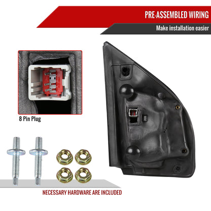 2015-2020 Ford F-150 Black Power Adjustable & Heated Side Mirror w/ LED Turn Signal Light - Driver Side Only