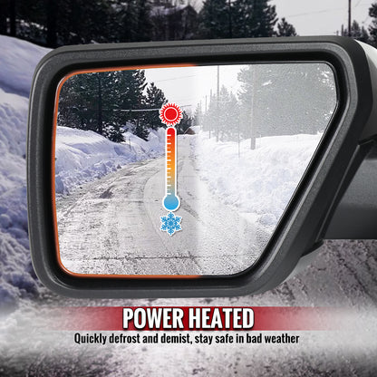 2021-2025 Ford F-150 Chrome Power Adjustable, Manual Fold & Heated Side Mirror - Driver Side Only
