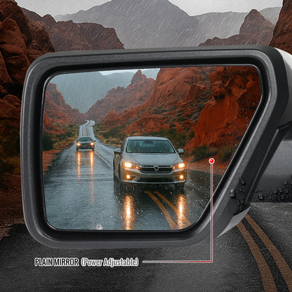 2021-2025 Ford F-150 Chrome Power Adjustable, Manual Fold & Heated Side Mirror - Driver Side Only