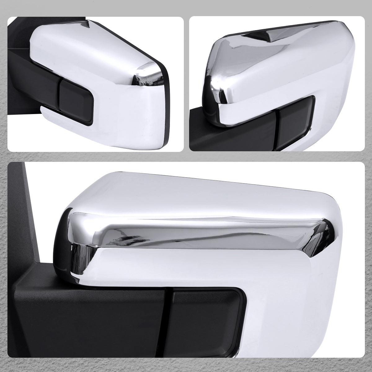 2021-2025 Ford F-150 Chrome Power Adjustable, Manual Fold & Heated Side Mirror - Driver Side Only