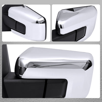 2021-2025 Ford F-150 Chrome Power Adjustable, Manual Fold & Heated Side Mirror - Driver Side Only