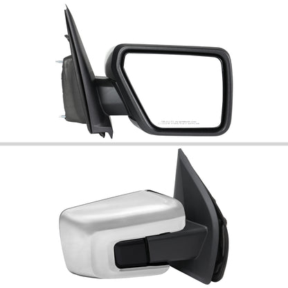 2021-2025 Ford F-150 Chrome Power Adjustable, Manual Fold & Heated Side Mirror w/ t Temperature Sensor - Passenger Side Only