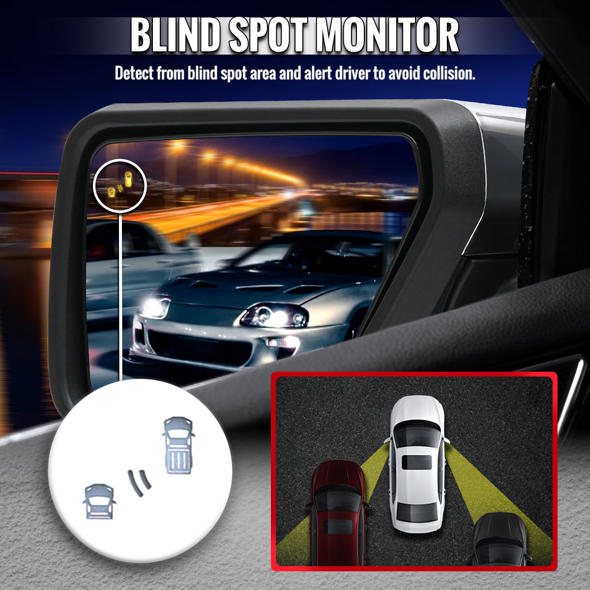 2021-2025 Ford F-150 Chrome Power Adjustable, Manual Fold, BSD & Heated Side Mirror w/ LED DRL Turn Signal Light Temperature Sensor - Passenger Side Only