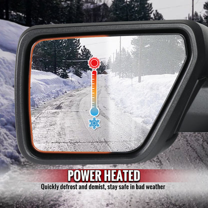 2021-2025 Ford F-150 Black Power Adjustable, Manual Fold & Heated Side Mirror - Driver Side Only