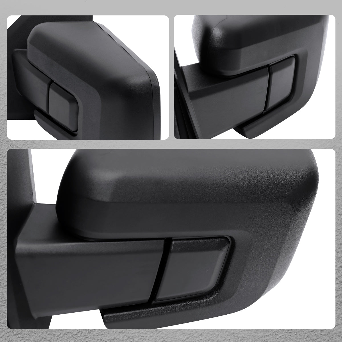 2021-2025 Ford F-150 Black Power Adjustable, Manual Fold & Heated Side Mirror - Driver Side Only