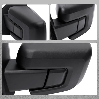 2021-2025 Ford F-150 Black Power Adjustable, Manual Fold & Heated Side Mirror - Driver Side Only