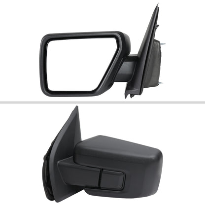 2021-2025 Ford F-150 Black Power Adjustable, Manual Fold & Heated Side Mirror - Driver Side Only