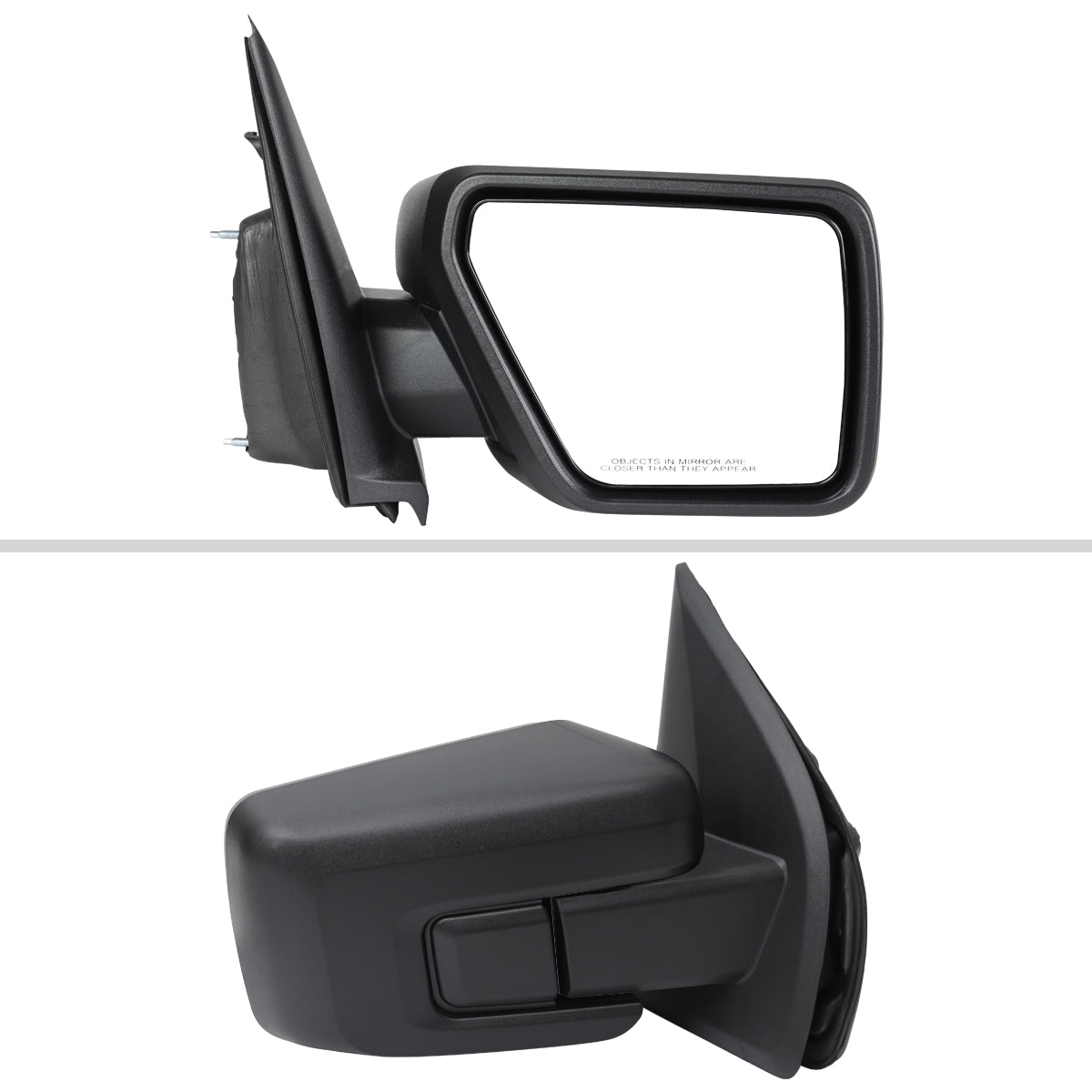 2021-2025 Ford F-150 Black Power Adjustable, Manual Fold & Heated Side Mirror w/ t Temperature Sensor - Passenger Side Only