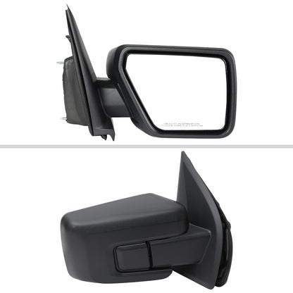 2021-2025 Ford F-150 Black Power Adjustable, Manual Fold & Heated Side Mirror w/ t Temperature Sensor - Passenger Side Only