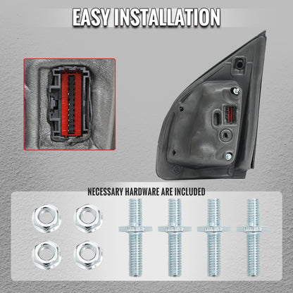 2021-2025 Ford F-150 Black Power Adjustable, Manual Fold & Heated Side Mirror w/ t Temperature Sensor - Passenger Side Only