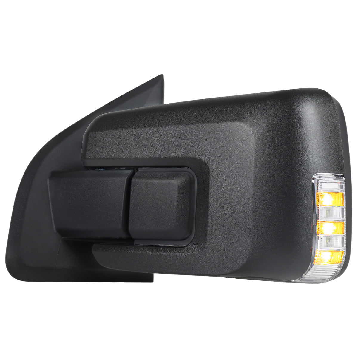 2021-2025 Ford F-150 Black Power Adjustable, Manual Fold, BSD & Heated Side Mirror w/ LED DRL Turn Signal Light - Driver Side Only