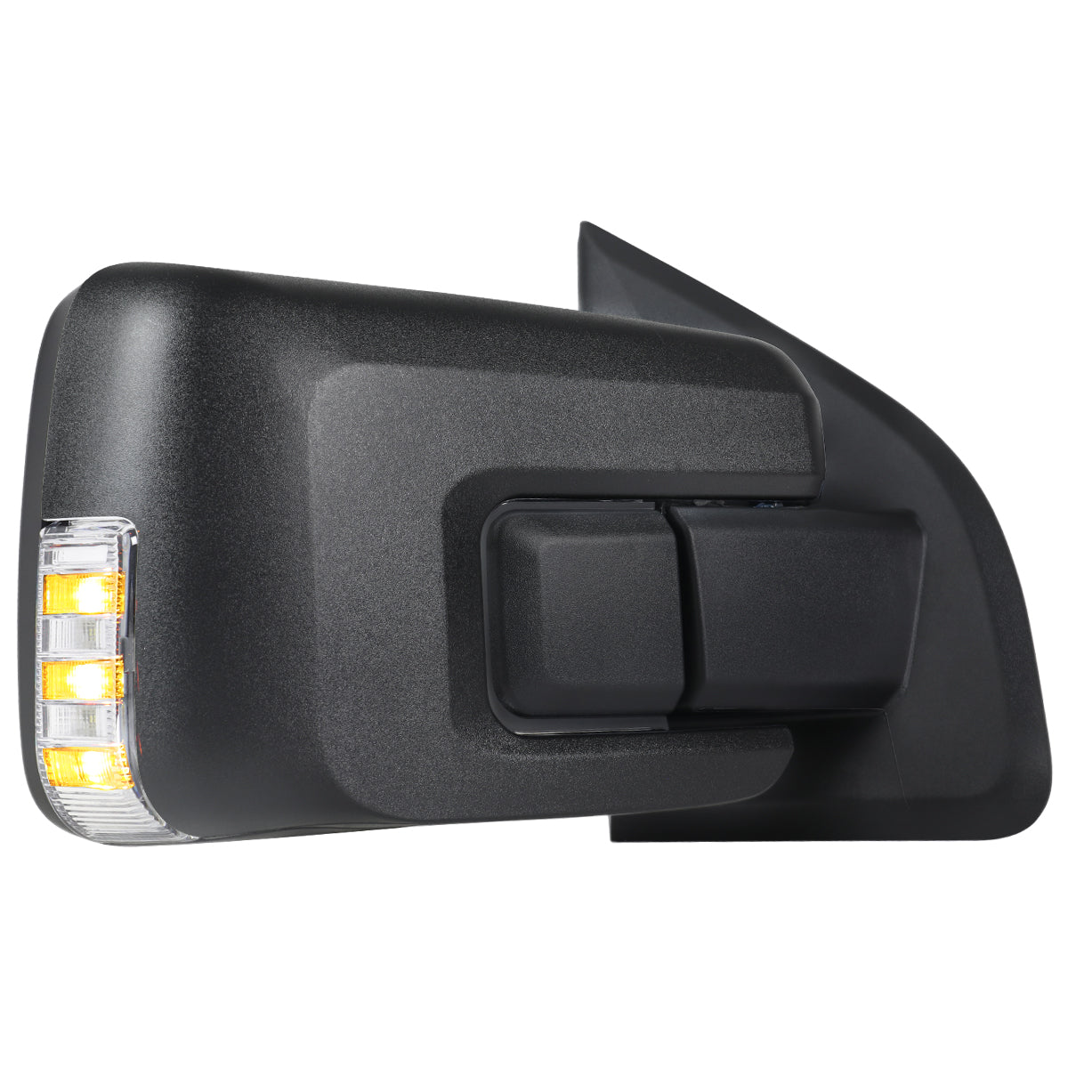 2021-2025 Ford F-150 Black Power Adjustable, Manual Fold, BSD & Heated Side Mirror w/ LED DRL Turn Signal Light Temperature Sensor - Passenger Side Only