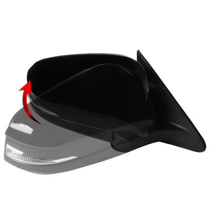 2014-2016 Toyota Highlander Glossy Black 5-Pin Power Adjustable Side Mirror w/ LED Turn Signal Light - Passenger Side Only