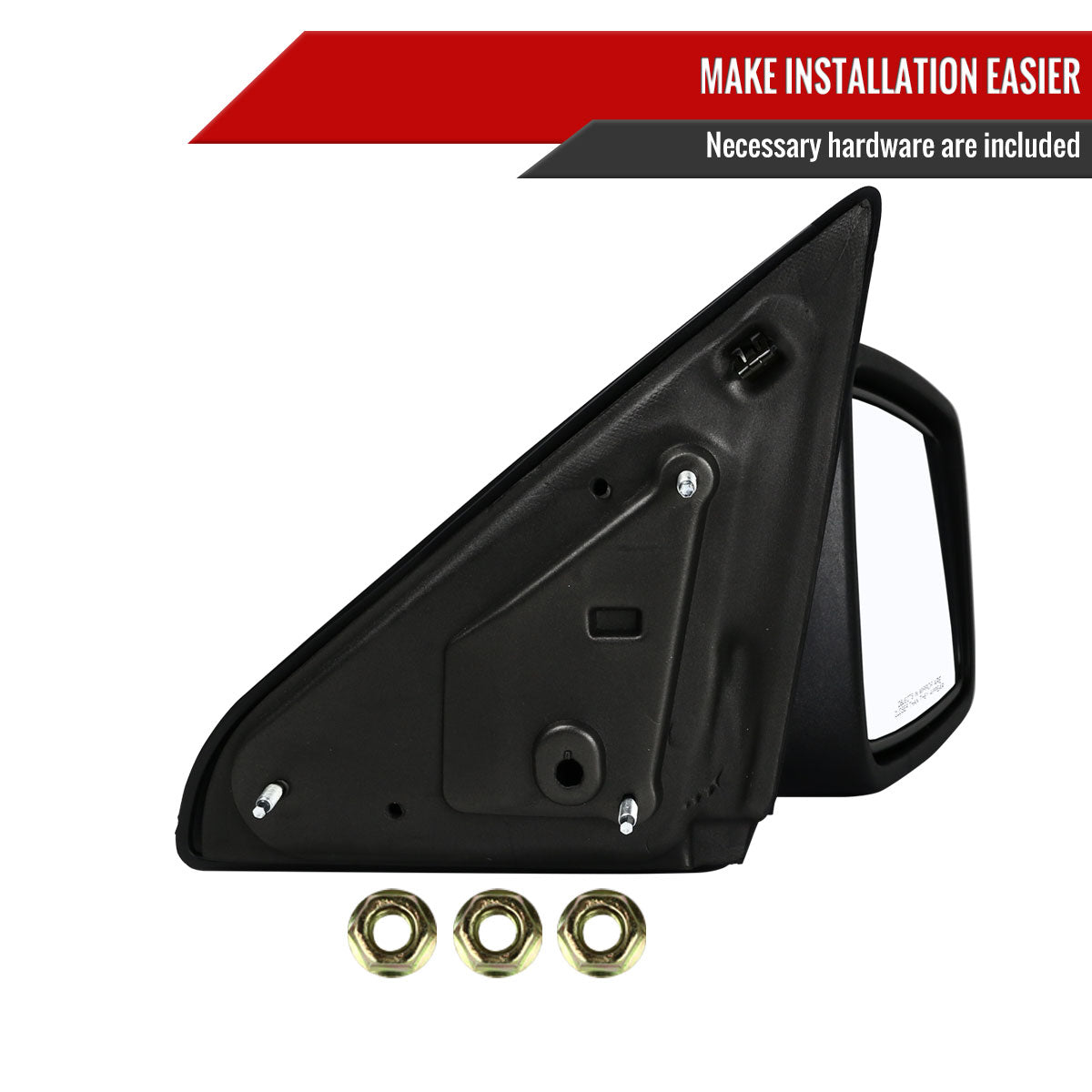 2009-2018 Dodge RAM 1500 / 2019-2021 RAM 1500 Classic Black Manual Adjustable Side Mirror - Passenger Side Only