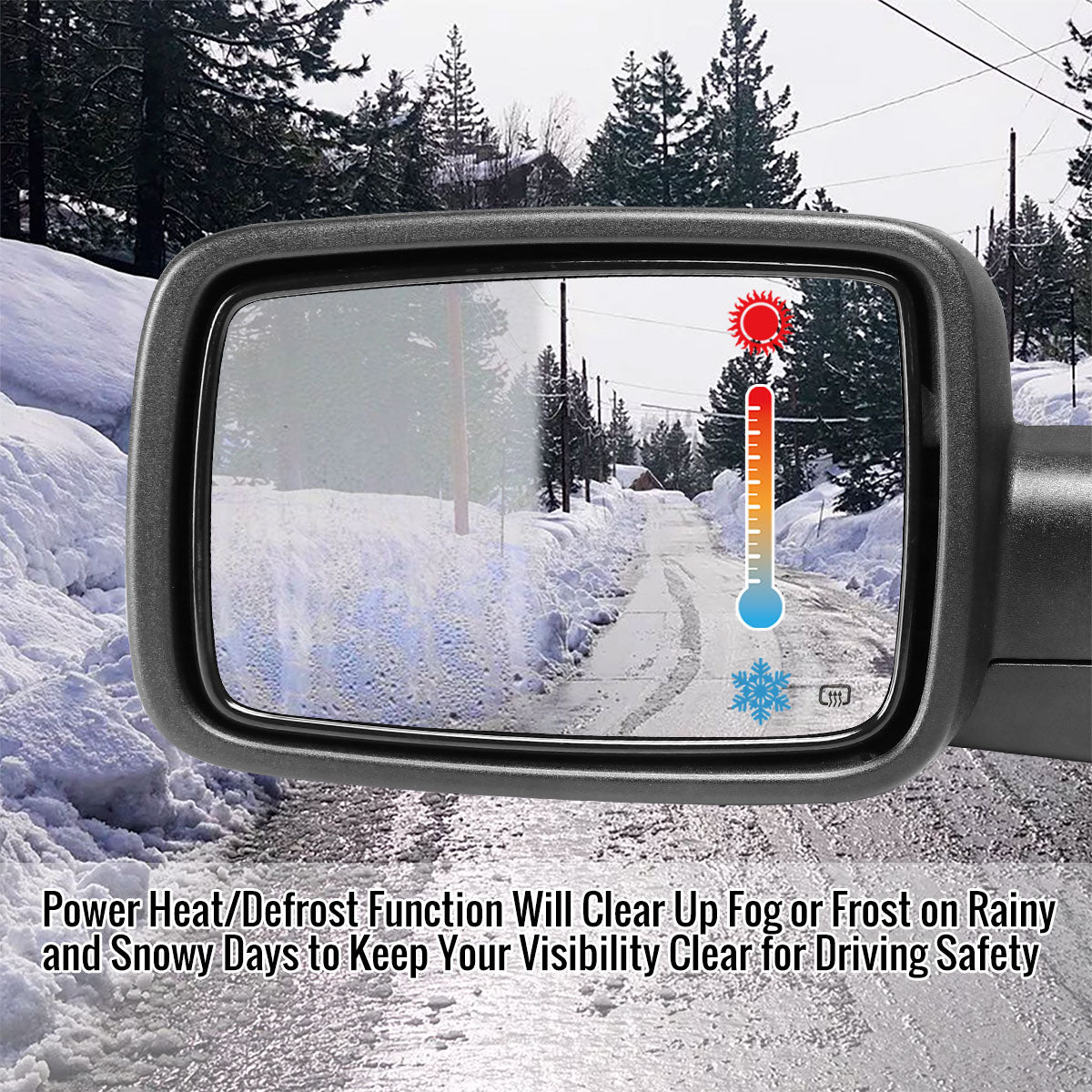 2009-2012 Dodge RAM Chrome Power Adjustable & Heated Side Mirror w/ LED Turn Signal & Puddle Light - Driver Side Only