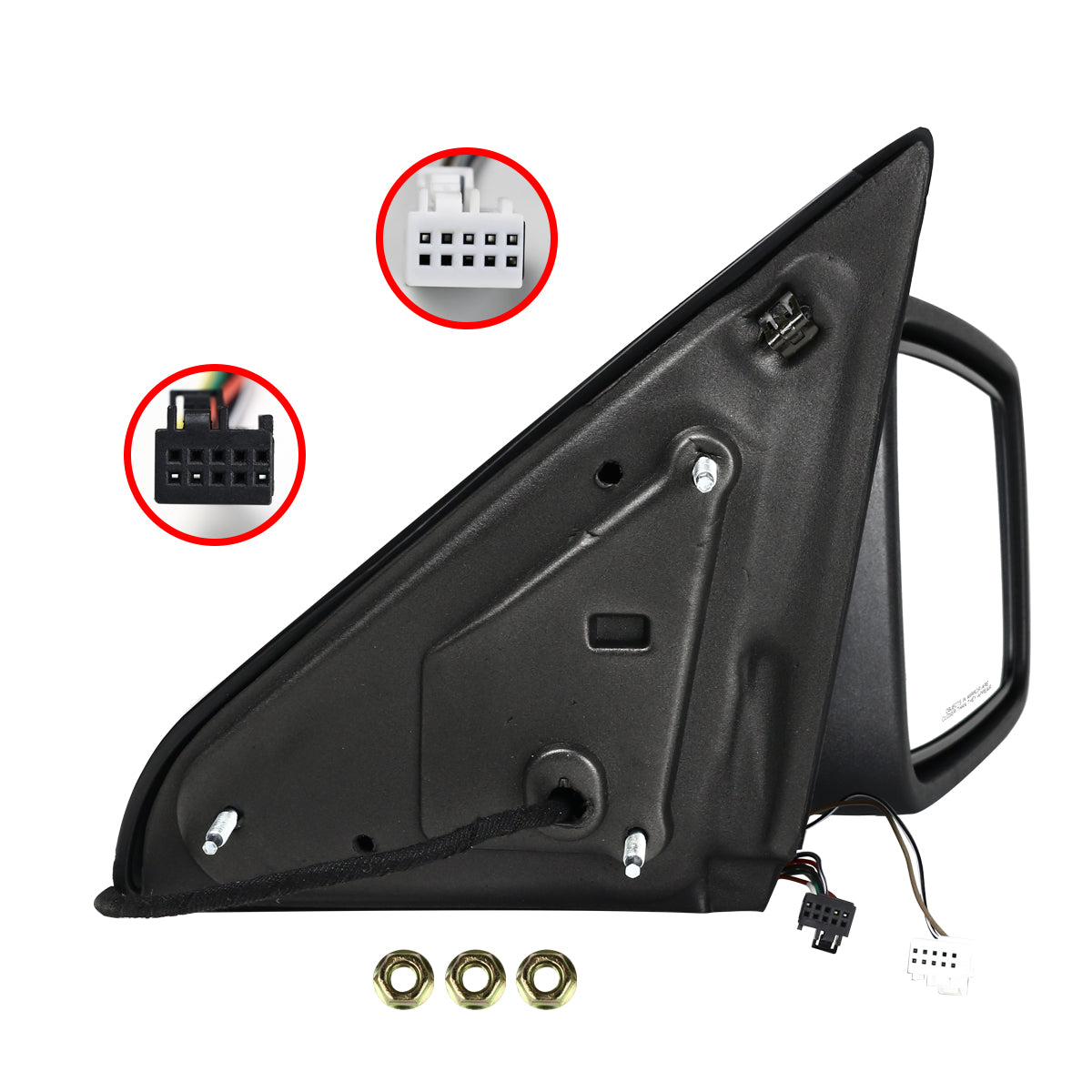 2009-2012 Dodge RAM Black Power Adjustable & Heated Side Mirror w/ LED Turn Signal & Puddle Light - Passenger Side Only