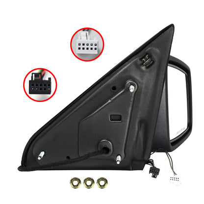 2009-2012 Dodge RAM Black Power Adjustable & Heated Side Mirror w/ LED Turn Signal & Puddle Light - Passenger Side Only