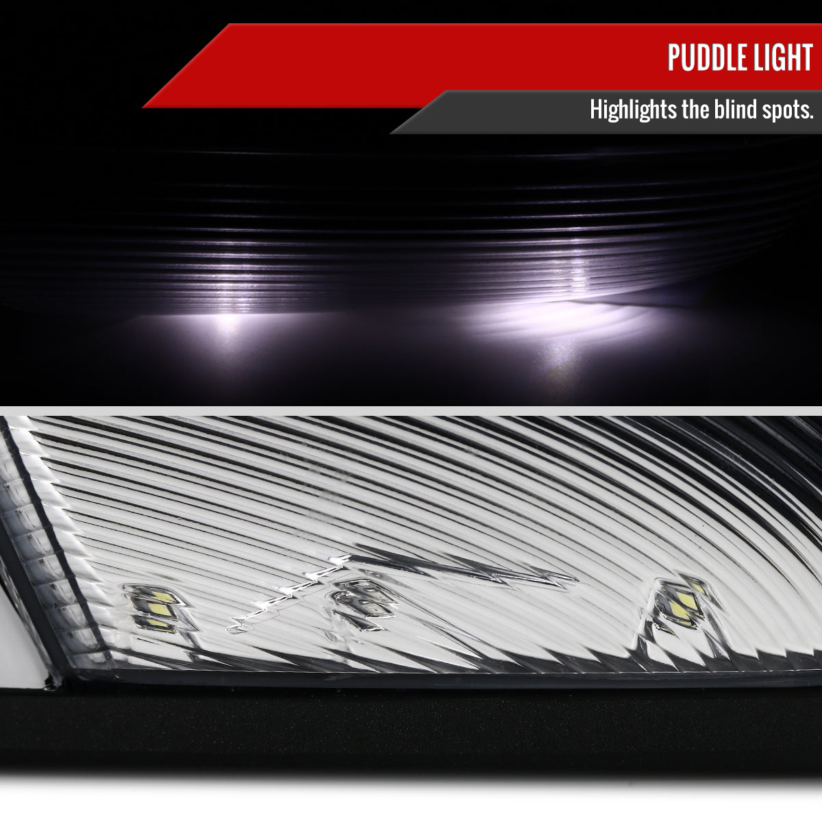 2013-2019 Dodge RAM Chrome Power Adjustable, Auto-Fold, & Heated Side Mirror w/ LED Turn Signal & Puddle Light - Driver Side Only