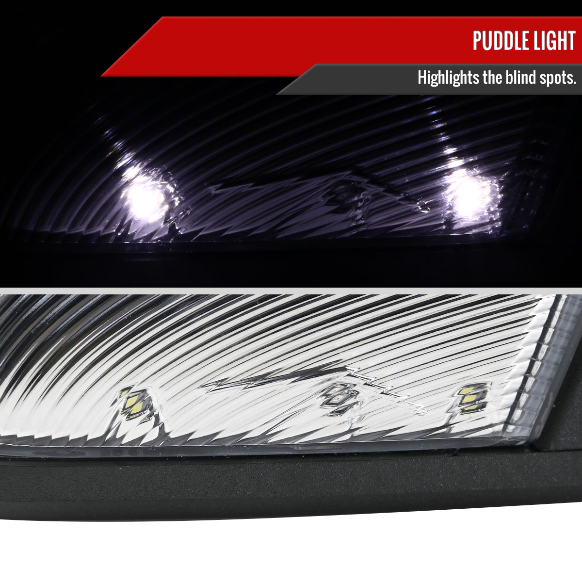 2013-2019 Dodge RAM Black Power Adjustable, Auto-Fold, & Heated Side Mirror w/ LED Turn Signal & Puddle Light - Passenger Side Only