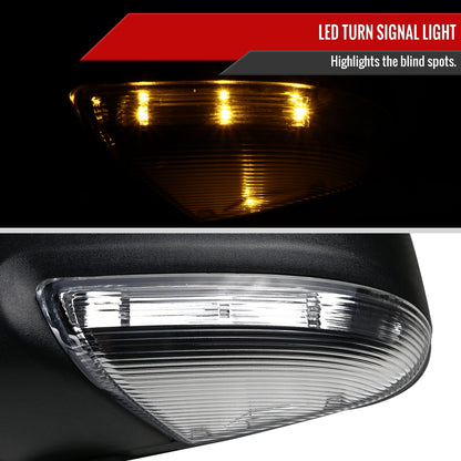 2013-2019 Dodge RAM Black Power Adjustable & Heated Side Mirror w/ LED Turn Signal & Puddle Light - Driver Side Only
