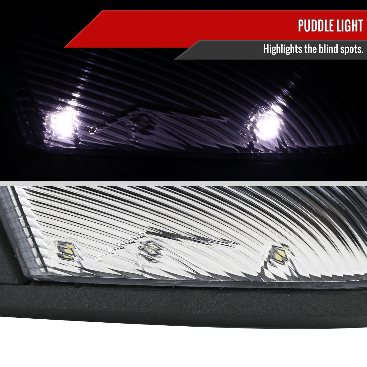 2013-2019 Dodge RAM Black Power Adjustable & Heated Side Mirror w/ LED Turn Signal & Puddle Light - Driver Side Only