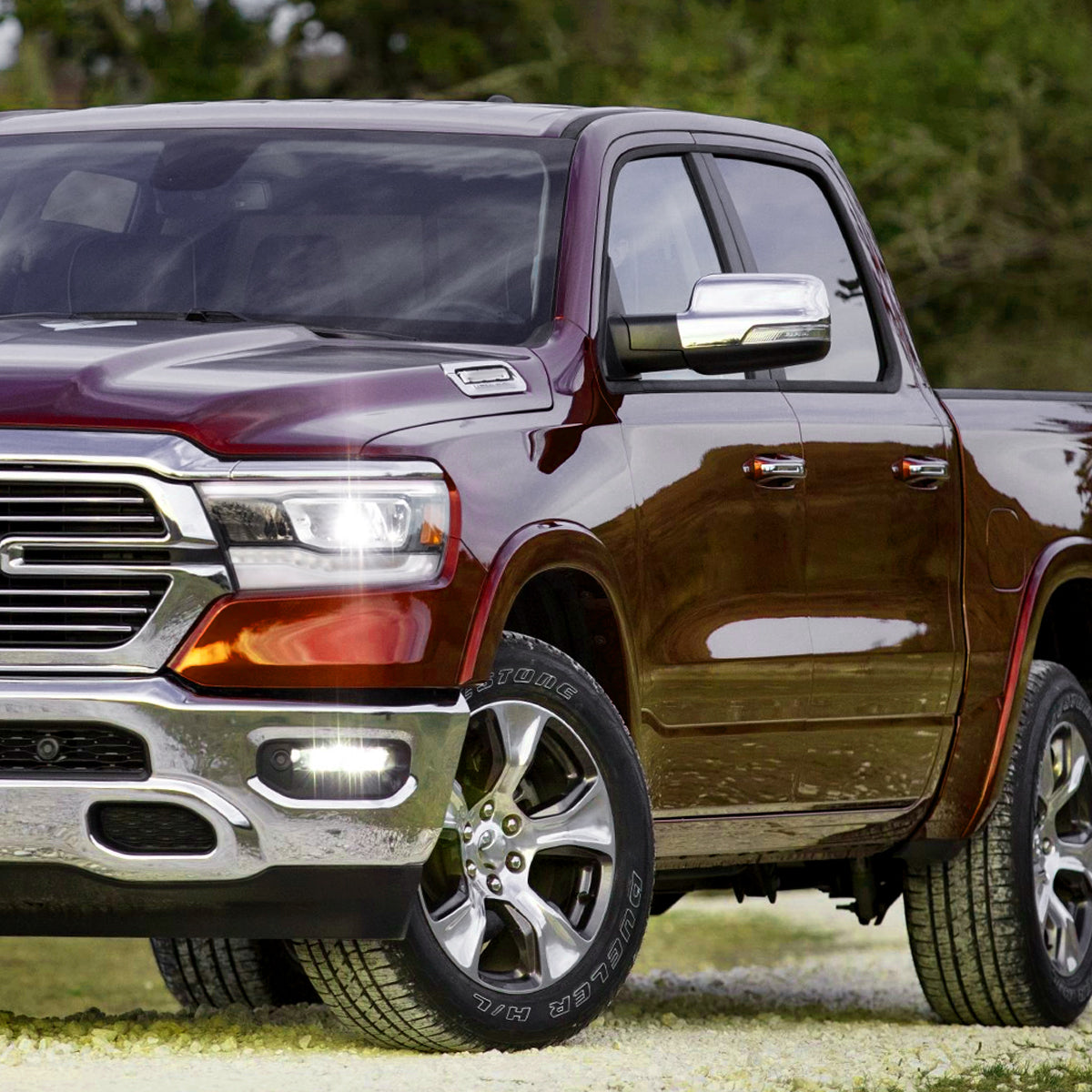 2019-2024 Dodge RAM 1500 Chrome Power Adjustable, Manual Fold, BSD & Heated Side Mirror w/ LED Puddle and Turn Signal Light - Driver Side Only