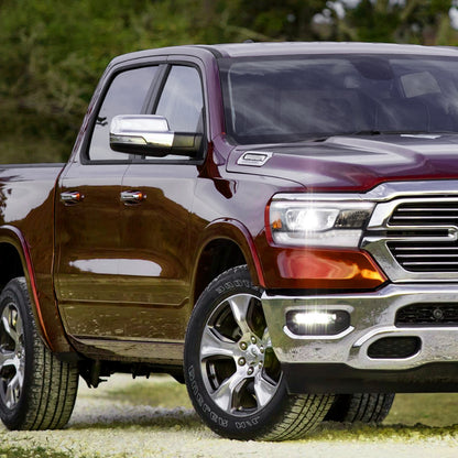 2019-2024 Dodge RAM 1500 Chrome Power Adjustable, Manual Fold, BSD & Heated Side Mirror w/ LED Puddle and Turn Signal Light - Passenger Side Only