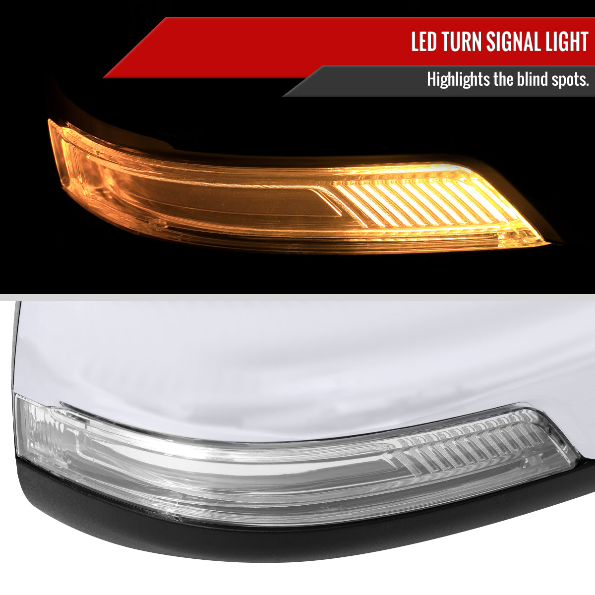 2019-2024 Dodge RAM 1500 Chrome Power Adjustable, Auto-Fold, BSD & Heated Side Mirror w/ LED Puddle and Turn Signal Light - Passenger Side Only