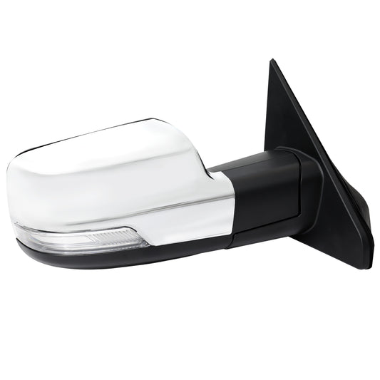 2019-2024 Dodge RAM 1500 Chrome Power Adjustable, Auto-Fold, BSD & Heated Side Mirror w/ LED Puddle and Turn Signal Light - Passenger Side Only