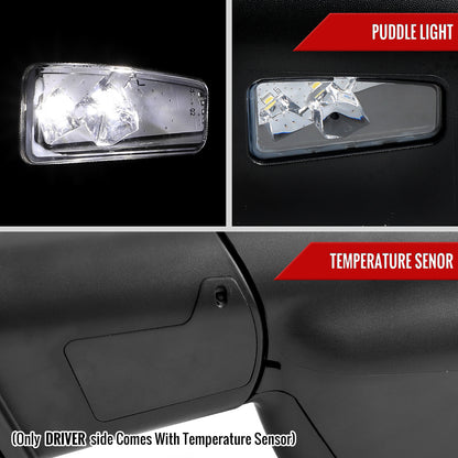 2019-2024 Dodge RAM 1500 Black Power Adjustable, Auto-Fold, BSD & Heated Side Mirror w/ LED Puddle and Turn Signal Light - Driver Side Only