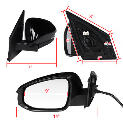 2013-2015 Toyota RAV4 Glossy Black 7-Pin Power Adjustable & Heated Side Mirror w/ LED Turn Signal Light - Driver Side Only