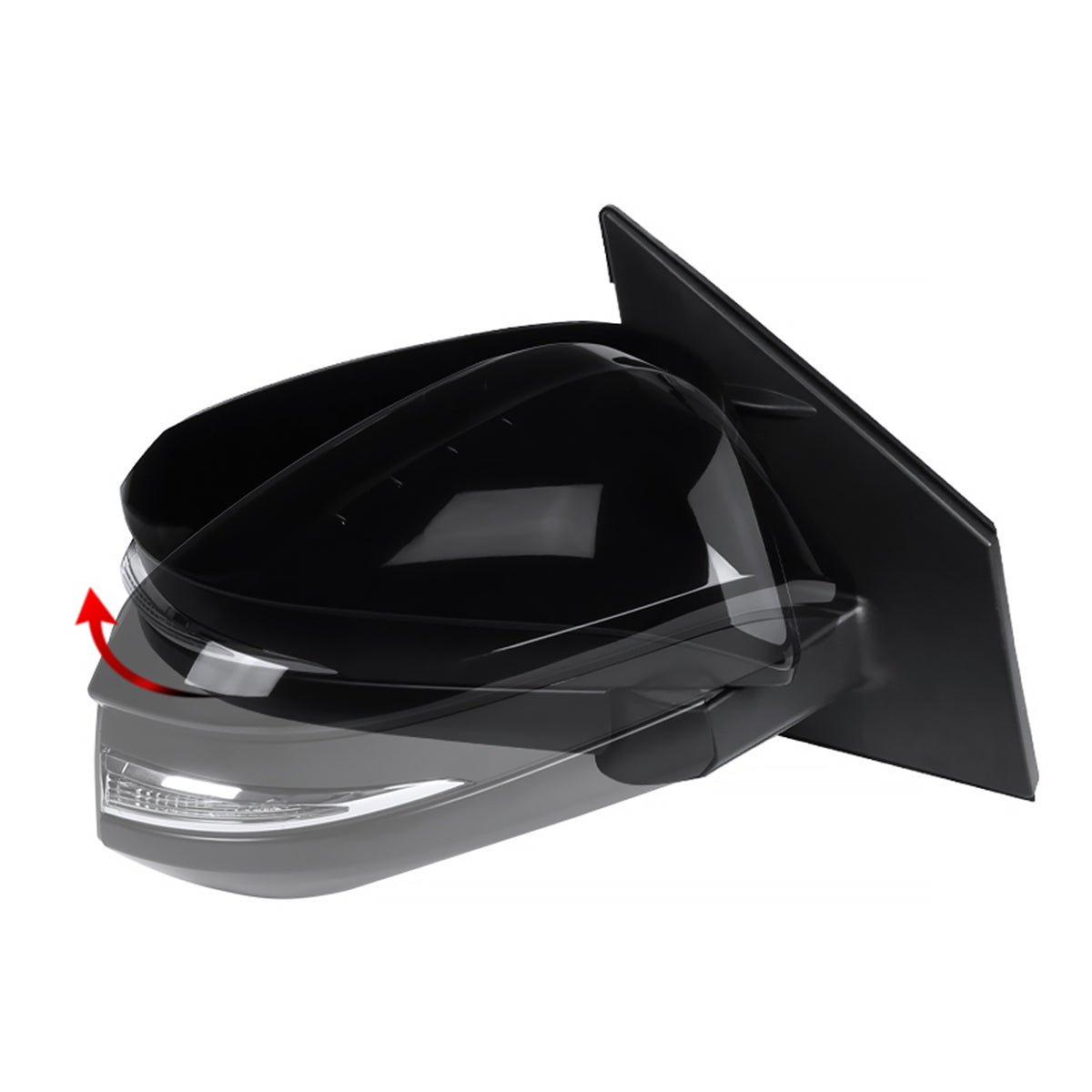 2013-2015 Toyota RAV4 Glossy Black 7-Pin Power Adjustable & Heated Side Mirror w/ LED Turn Signal Light - Passenger Side Only
