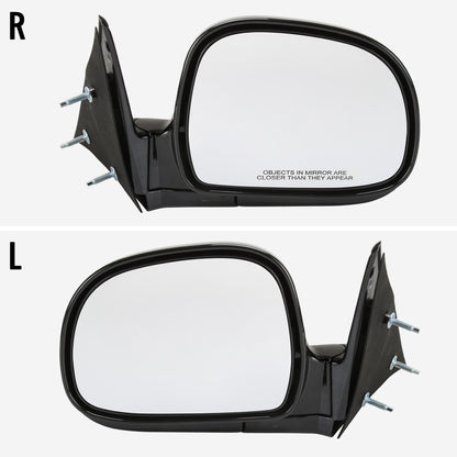 1994-1998 Chevrolet S10/1994-1998 GMC S15 Glossy Black Manual Adjustment Side Mirror - Passenger Side Only