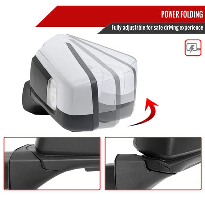 2019-2026 GMC Sierra 1500 Chrome Power Adjustable, Auto-Fold, BSD & Heated Side Mirror w/ LED Puddle and Turn Signal Light - Driver Side Only