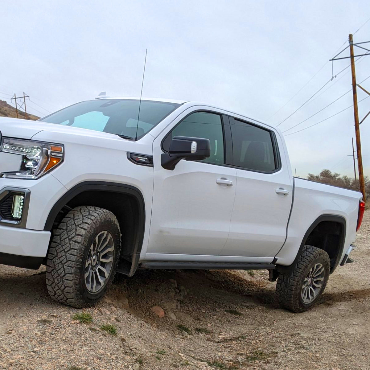 2019-2026 GMC Sierra 1500 Black Power Adjustable, Manual Fold, BSD & Heated Side Mirror w/ LED Puddle and Auxiliary Light - Driver Side Only