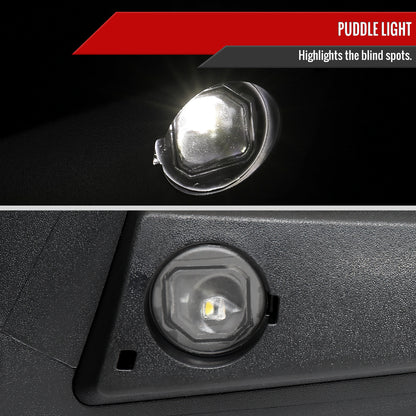 2019-2026 GMC Sierra 1500 Black Power Adjustable, Auto-Fold, BSD & Heated Side Mirror w/ LED Puddle and Auxiliary Light - Passenger Side Only