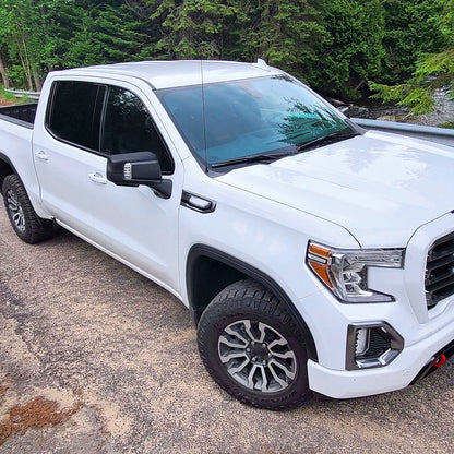 2019-2026 GMC Sierra 1500 Black Power Adjustable, Auto-Fold, BSD & Heated Side Mirror w/ LED Puddle and Auxiliary Light - Passenger Side Only