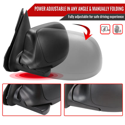 2003-2007 Chevrolet Silverado / Suburban /Avalanche / Tahoe GMC Sierra / Yukon Matte Black Power Heated Side Mirrors - Driver Side Only