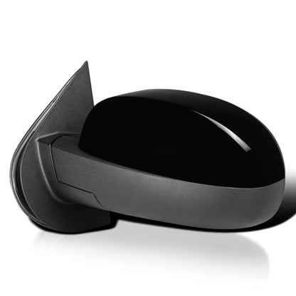 2007-2014 Chevrolet Silverado/Suburban/Avalanche/Tahoe GMC Sierra Glossy Black Power Adjustable & Heated Side Mirror w/ LED Turn Arrow Signal & Puddle Light - Driver Side Only