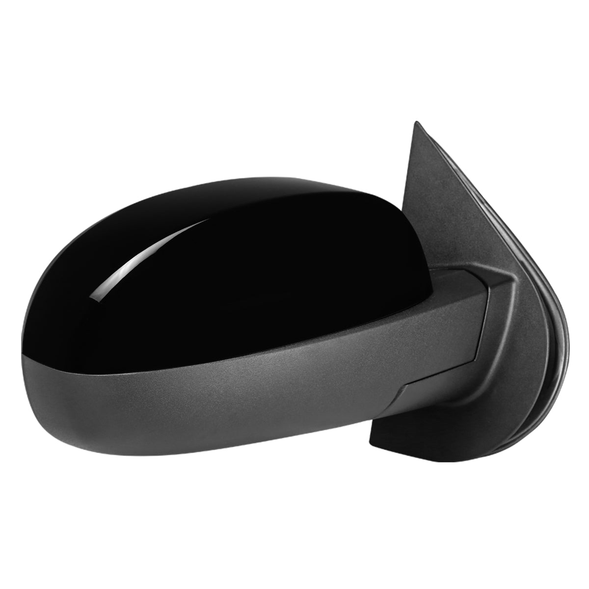 2007-2014 Chevrolet Silverado/Suburban/Avalanche/Tahoe GMC Sierra Glossy Black Power Adjustable & Heated Side Mirror w/ LED Turn Arrow Signal & Puddle Light - Passenger Side Only